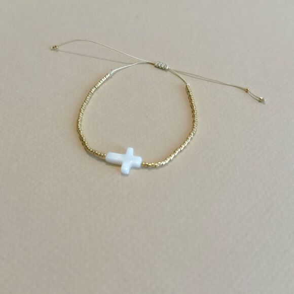 Boho beaded cross bracelet M988 - Picture 3 of 4